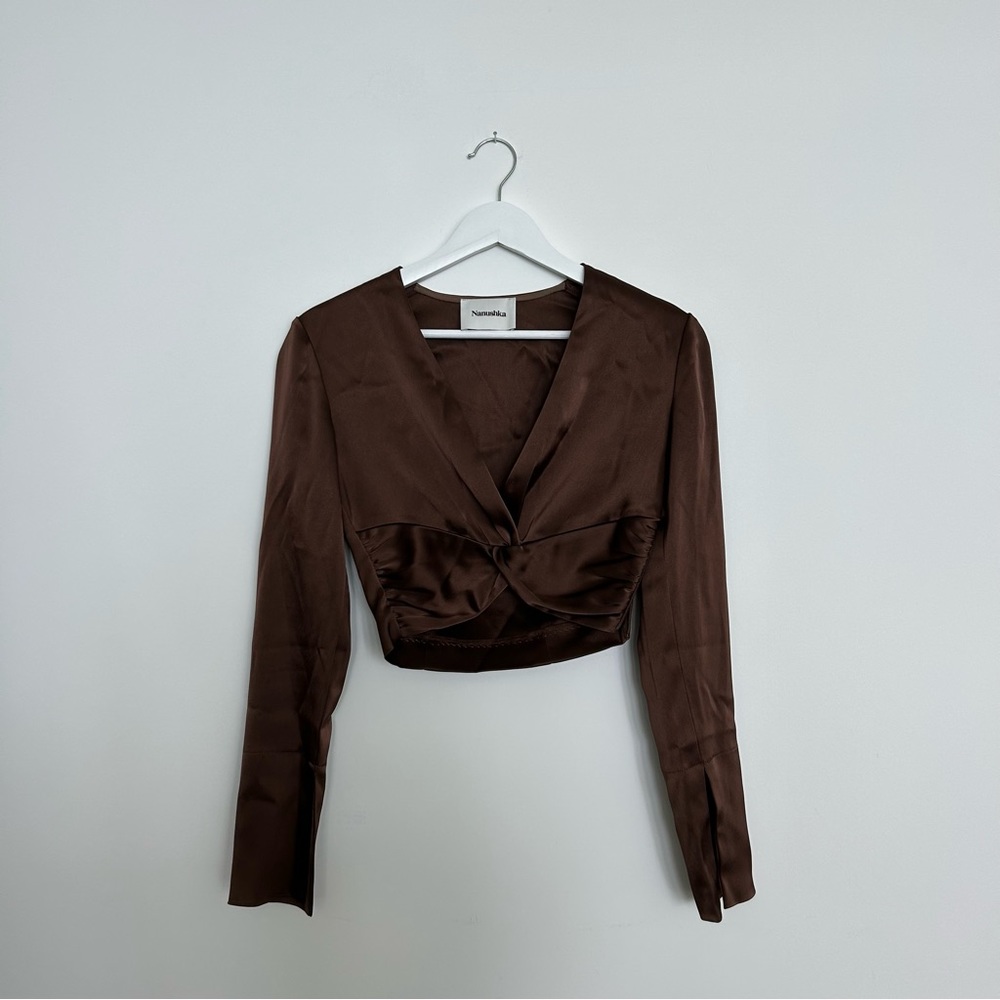 Nanushka satin crop top